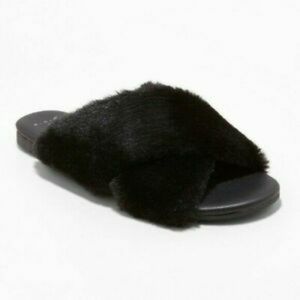 NWOB A New Day Faux Fur Slide On Sandals